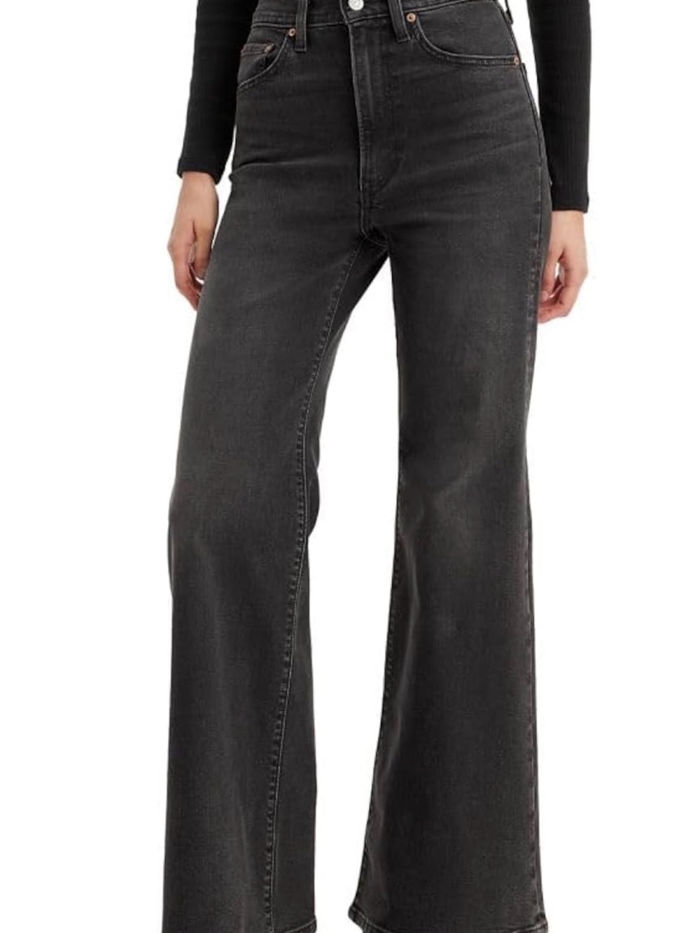 Levi's Ribcage Bell High Rise Flare
Jeans Black Wash Size 29 EUC
